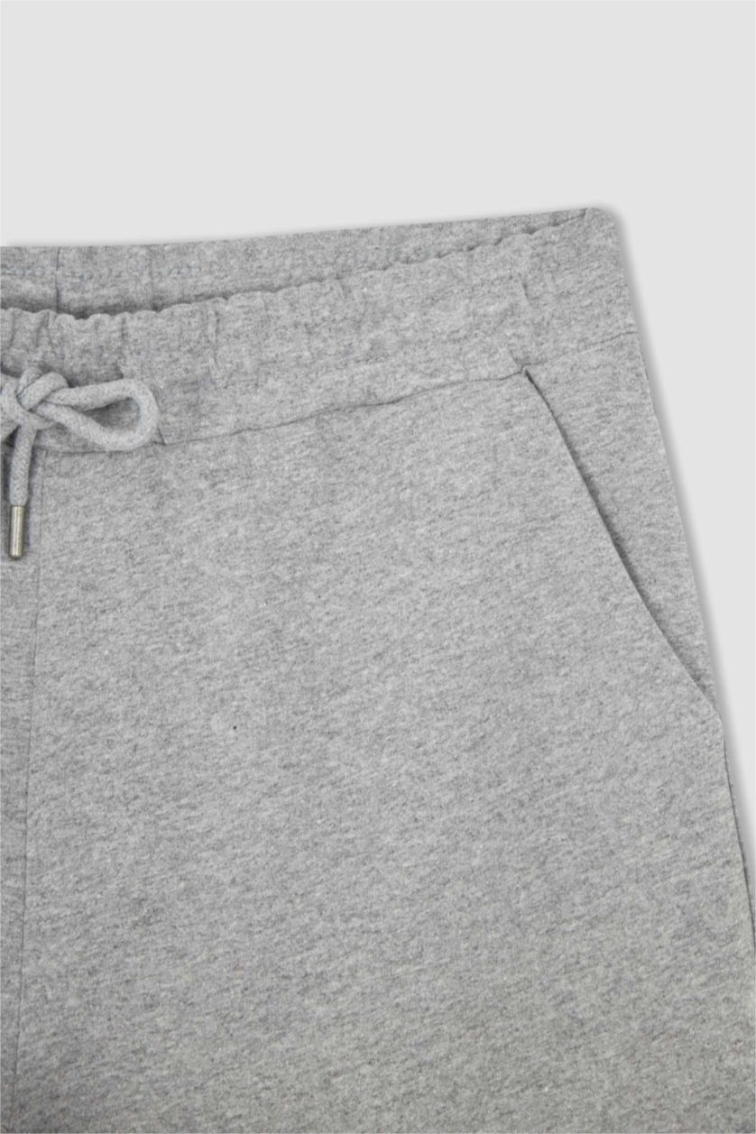 Мужчины Серый меланж Длинные шорты стандартного кроя