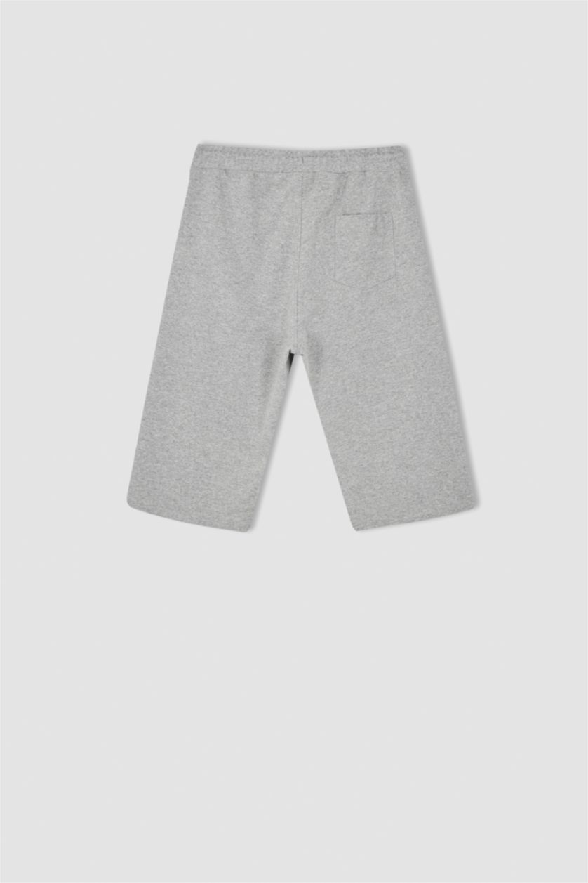 Мужчины Серый меланж Длинные шорты стандартного кроя