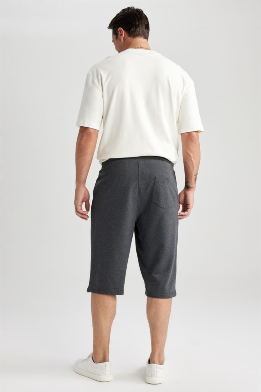 Erkek Antrasit Melanj Regular Fıt Uzun Şort