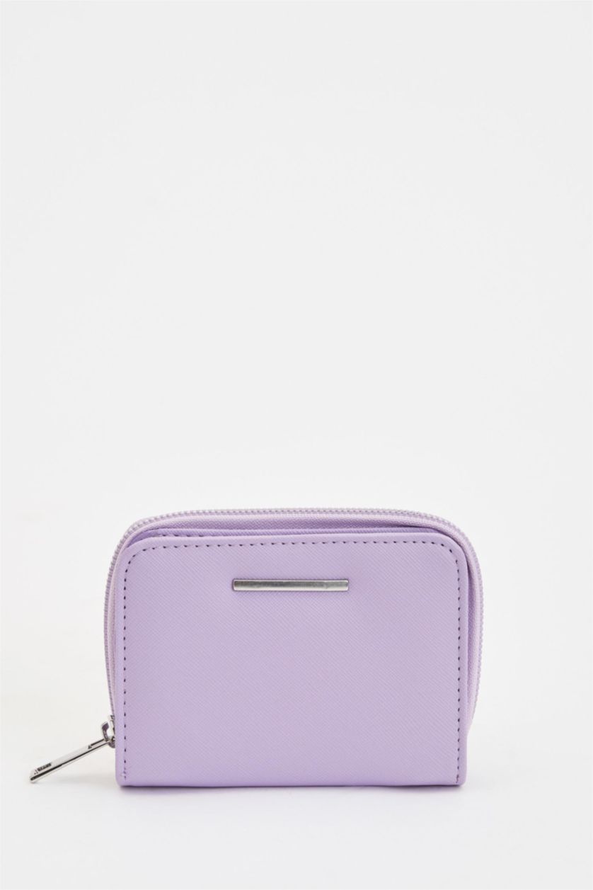 Kadın Lila Kadın Suni Deri Fermuarlı Cüzdan