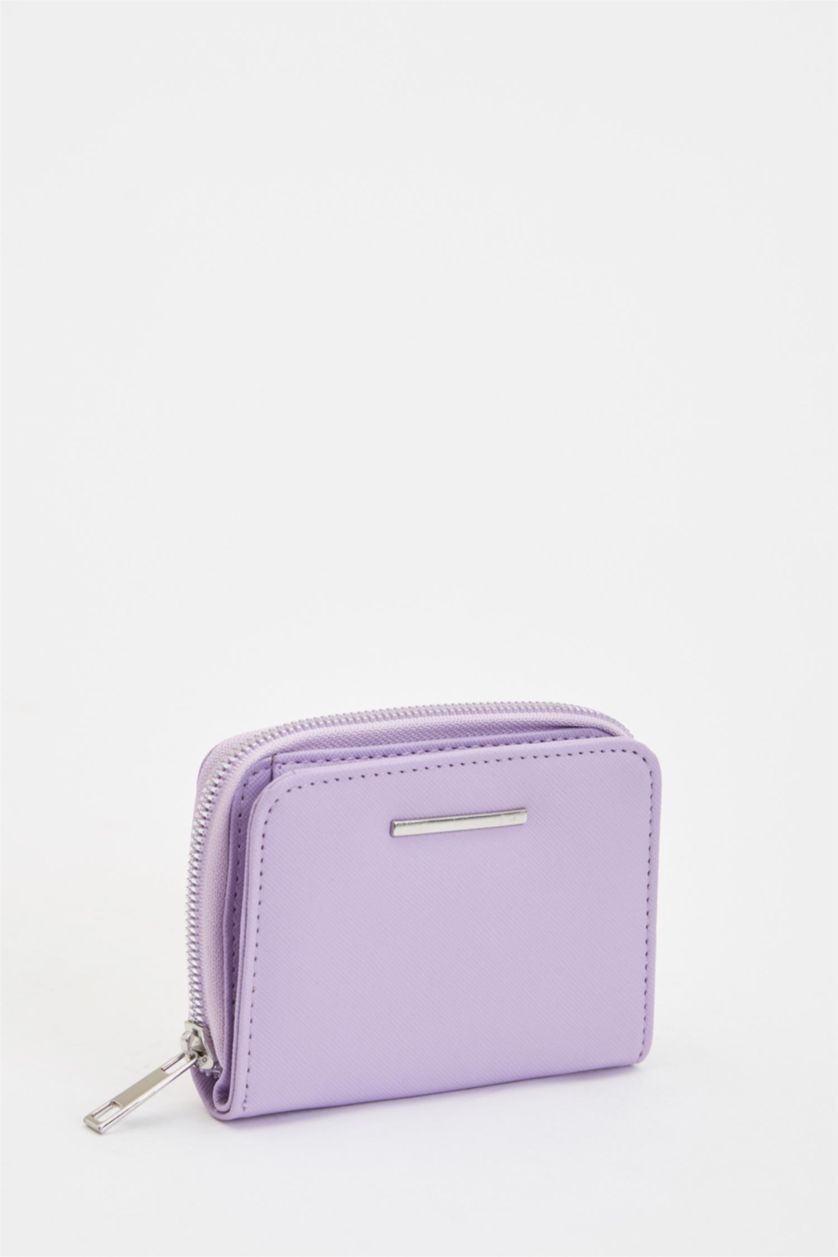 Kadın Lila Kadın Suni Deri Fermuarlı Cüzdan