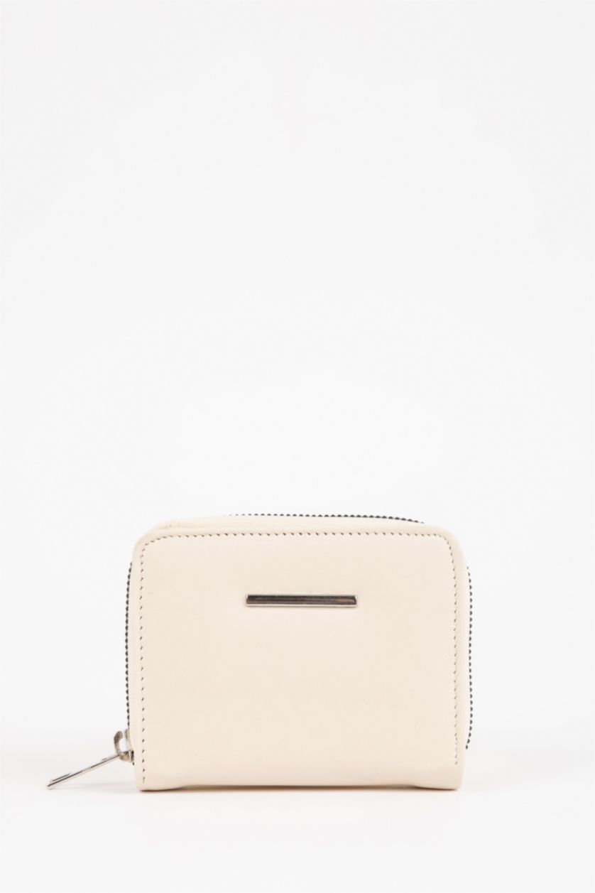 Kadın Koyu Bej Kadın Fermuarlı Suni Deri Cüzdan