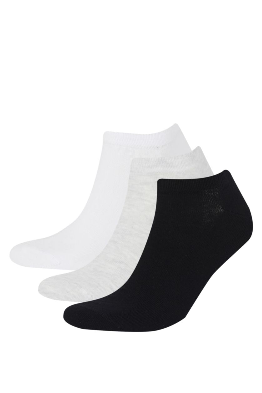 Erkek Karma Erkek Basıc Düz 3'lü Pamuklu Patik Çorap