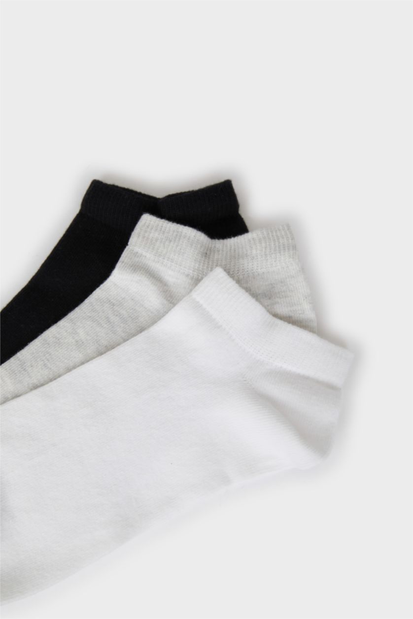 Erkek Karma Erkek Basıc Düz 3'lü Pamuklu Patik Çorap