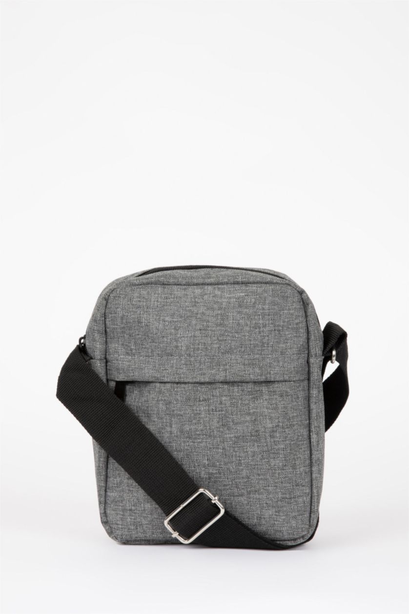 Men Grey Melange Crossbody Bag