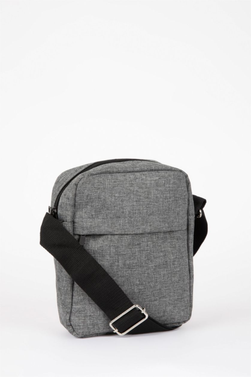 Men Grey Melange Crossbody Bag