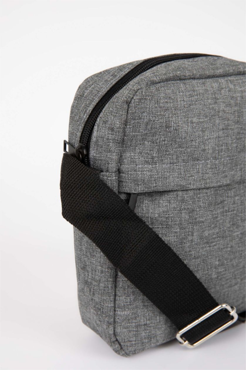 Men Grey Melange Crossbody Bag