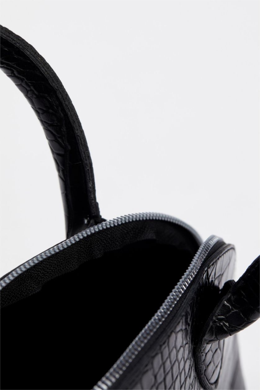 FEMME Noir Sac à bandoulière en similicuir à motif crocodile pour femme