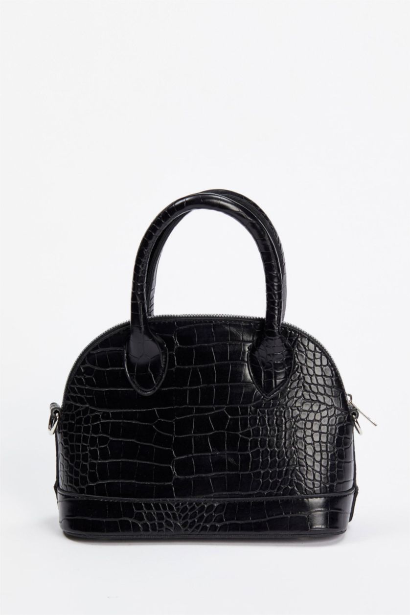 FEMME Noir Sac à bandoulière en similicuir à motif crocodile pour femme