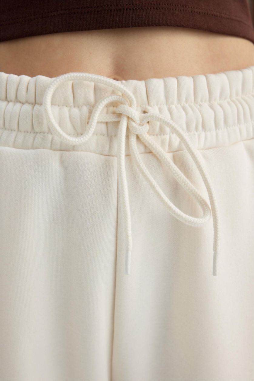WOMAN Ecru Jogger Standard Fit Thick Sweatshirt Fabric Trousers