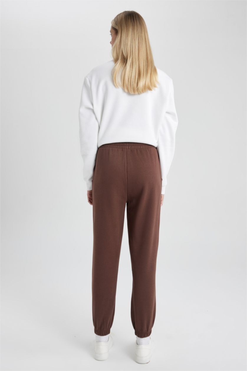 WOMAN Brown Jogger Standard Fit Thick Fabric Jogger Sweatpants