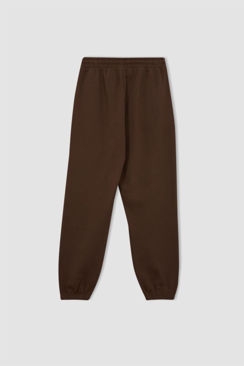 WOMAN Brown Jogger Standard Fit Thick Fabric Jogger Sweatpants
