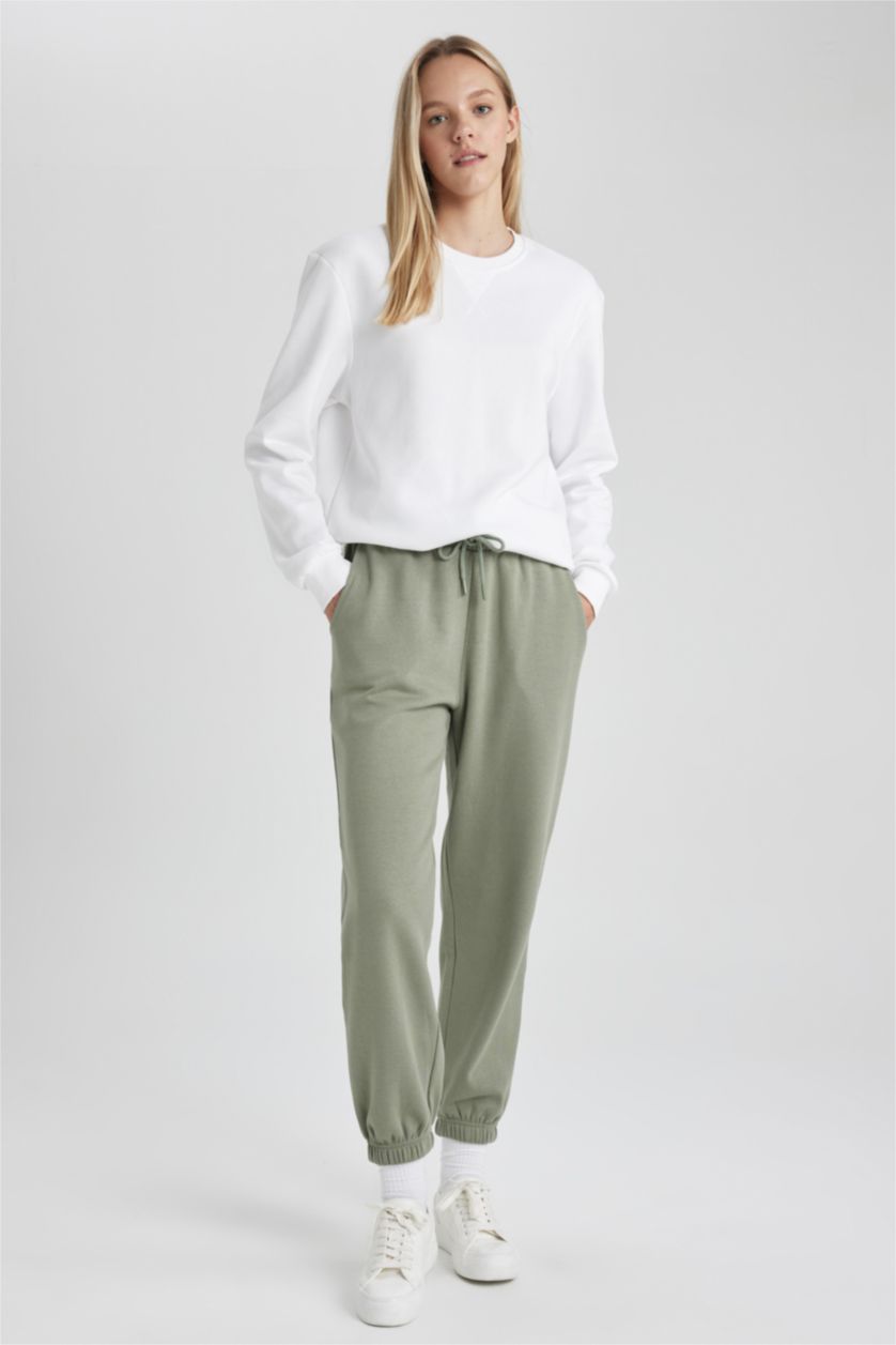 FEMME Vert Pantalon Joggeur Longue à Taille Standard Jambe Bande Élastique