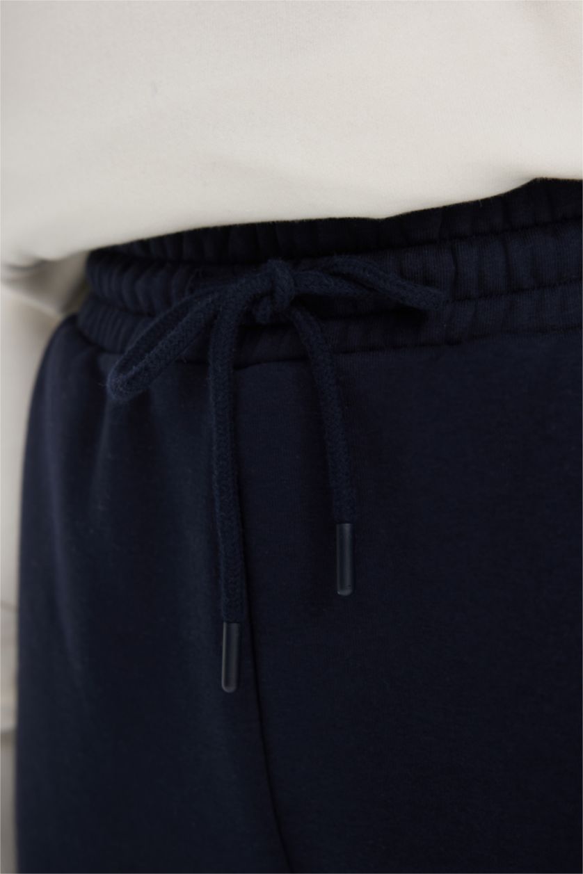 WOMAN NAVY Jogger Standard Fit Thick Sweatshirt Fabric Trousers