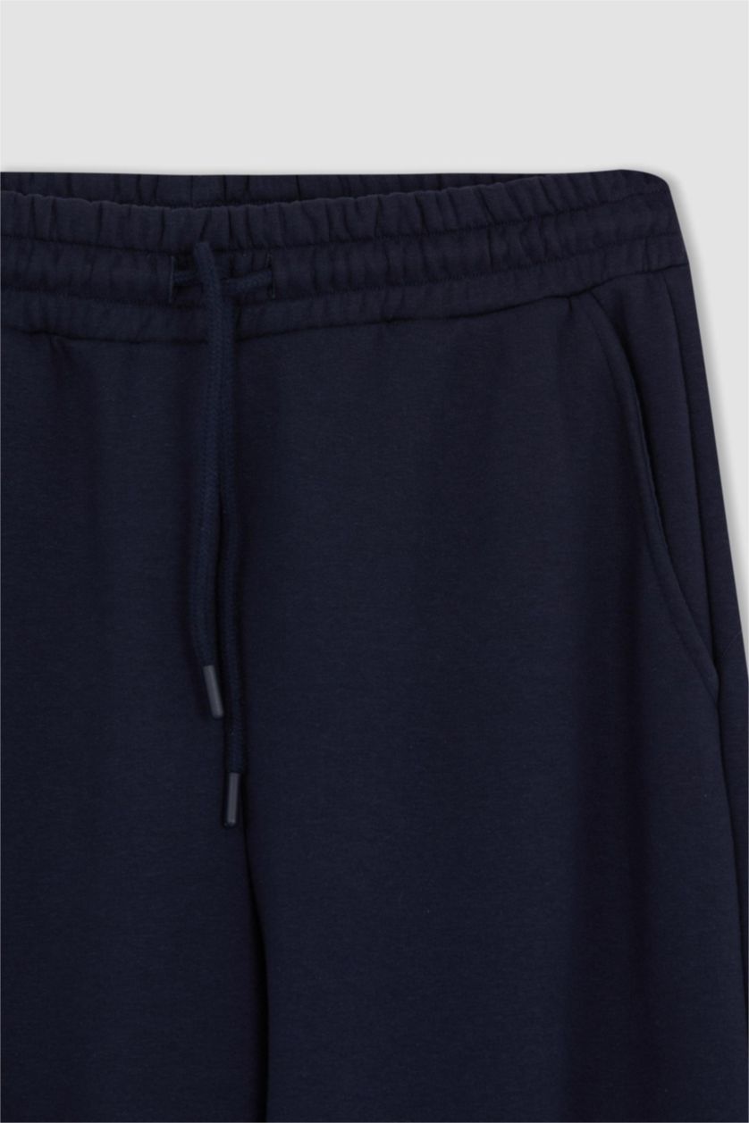 WOMAN NAVY Jogger Standard Fit Thick Sweatshirt Fabric Trousers