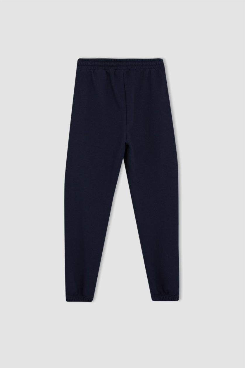 WOMAN NAVY Jogger Standard Fit Thick Sweatshirt Fabric Trousers