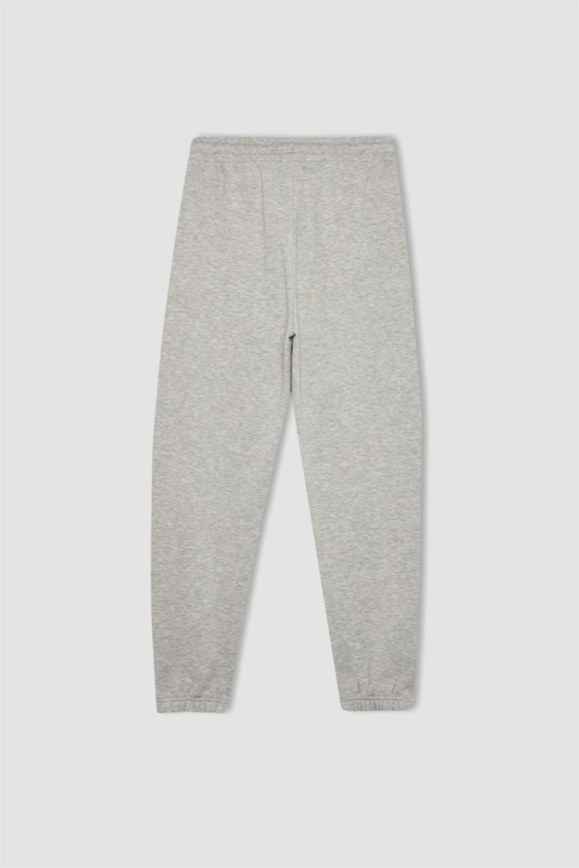 WOMAN Grey Melange Jogger Standard Fit Thick Sweatshirt Fabric Trousers