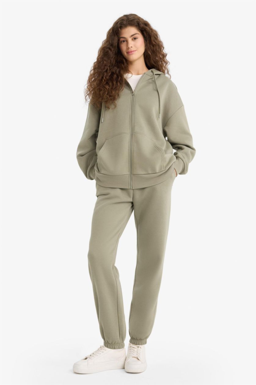 Әйелдерге Жеңіл хаки джоггер пішімі иілімді жолақ 3 иірілген жіп Шалбар