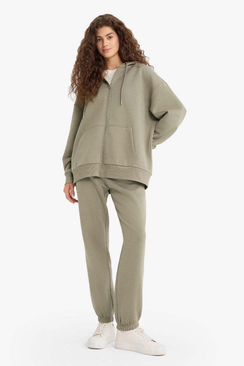 Әйелдерге Жеңіл хаки джоггер пішімі иілімді жолақ 3 иірілген жіп Шалбар