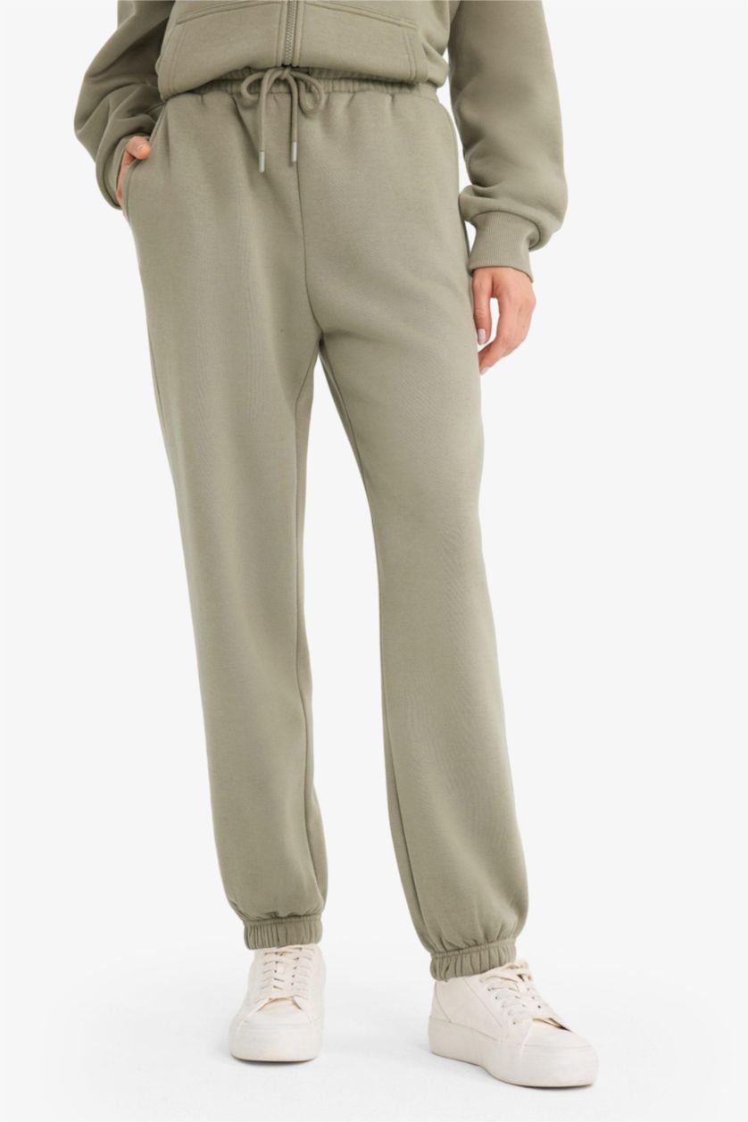 Әйелдерге Жеңіл хаки джоггер пішімі иілімді жолақ 3 иірілген жіп Шалбар