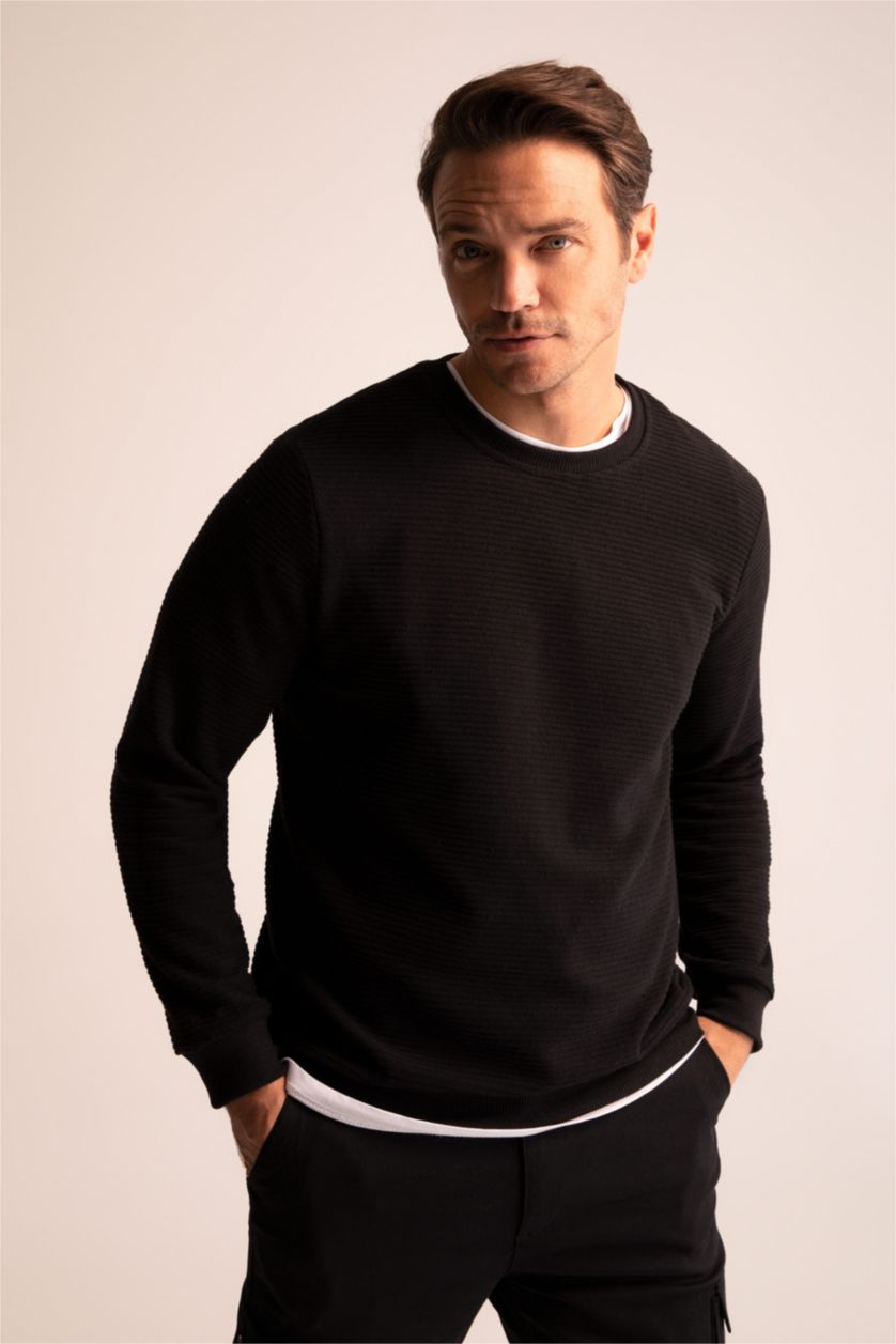 HOMME Noir Sweat-Shirt Coupe Classique