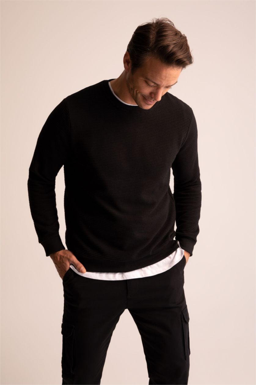 HOMME Noir Sweat-Shirt Coupe Classique