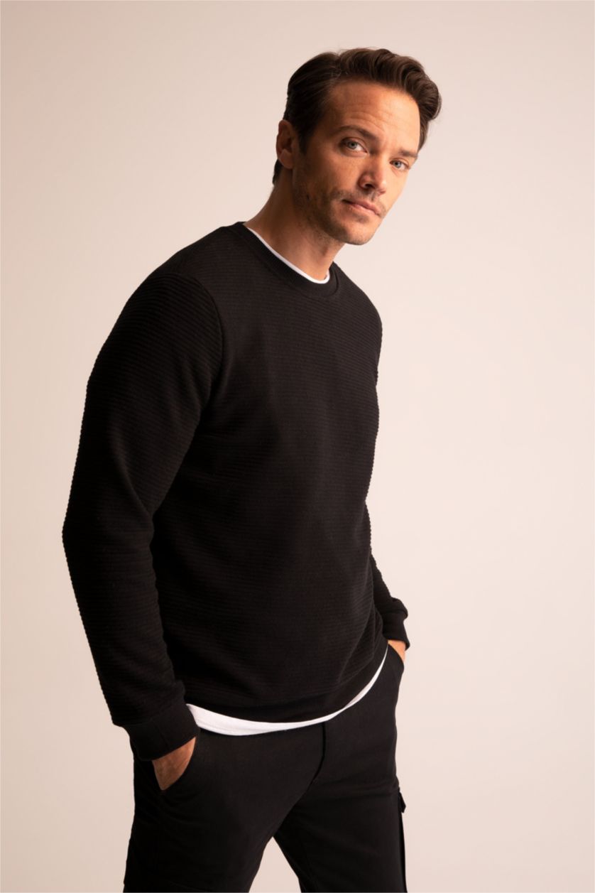 HOMME Noir Sweat-Shirt Coupe Classique