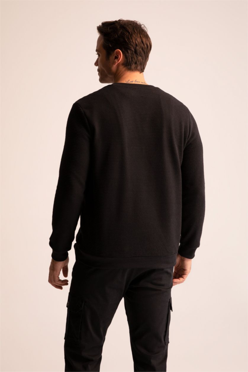 HOMME Noir Sweat-Shirt Coupe Classique