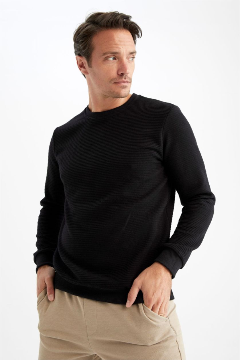 HOMME Noir Sweat-Shirt Coupe Classique