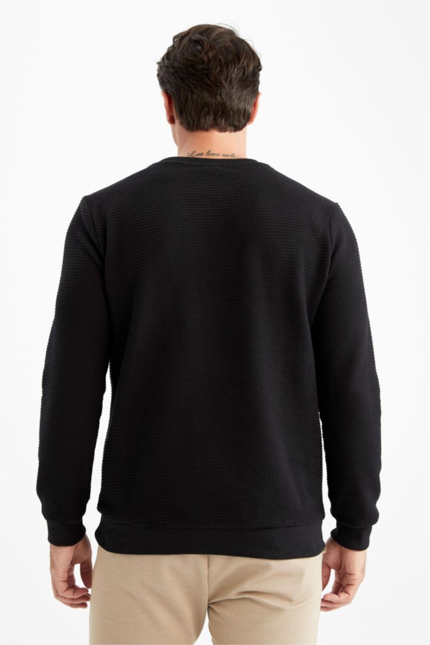 HOMME Noir Sweat-Shirt Coupe Classique