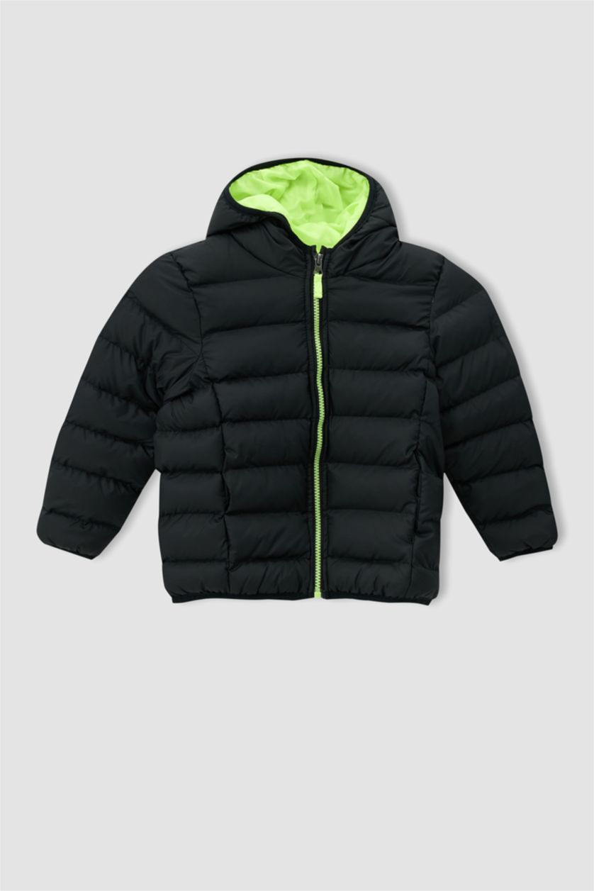 BOYS & TEENS Black Boys Hooded Coat