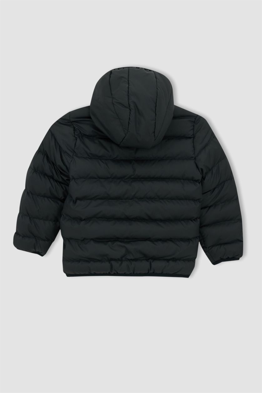 BOYS & TEENS Black Boys Hooded Coat