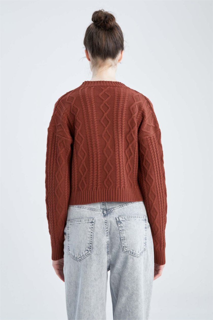 WOMAN Dark Rose Regular Fit V-Neck Cardigan