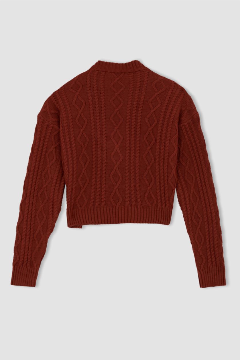 WOMAN Dark Rose Regular Fit V-Neck Cardigan