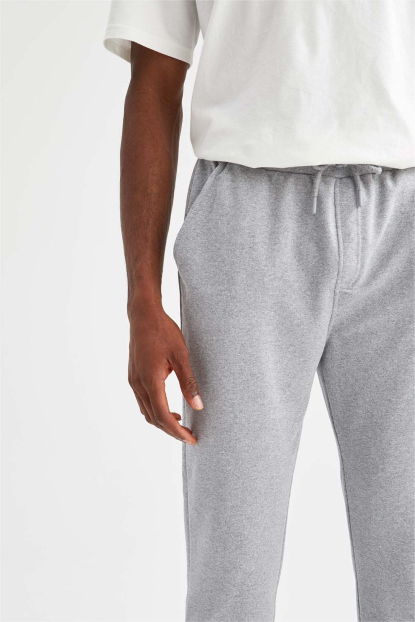 Erkek Gri Melanj Slım Fıt Pantolon