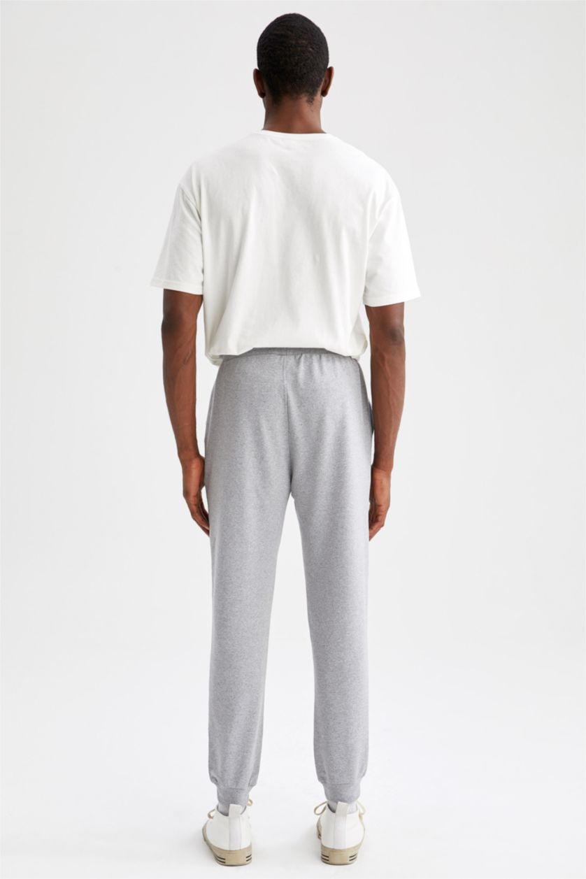 Erkek Gri Melanj Slım Fıt Pantolon