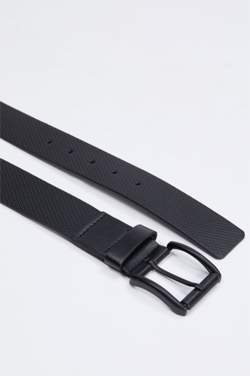 MAN Black Men Faux Leather Jean Belt
