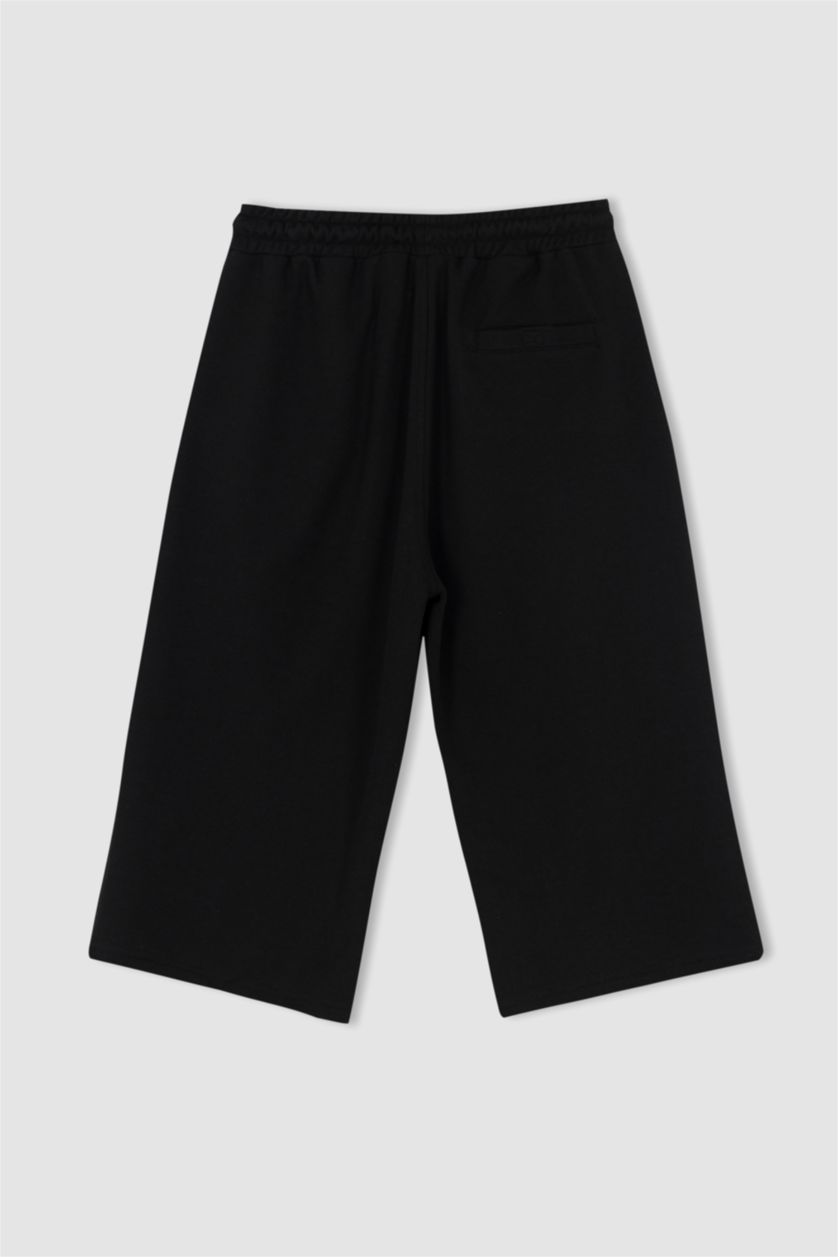 Erkek Siyah Regular Fıt Uzun Şort