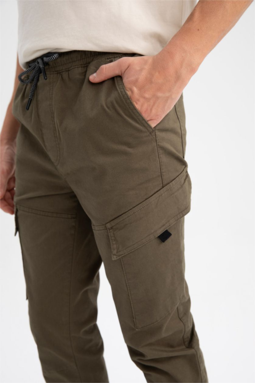 Мужчины Хаки Брюки джоггеры приталенного кроя для мужчин