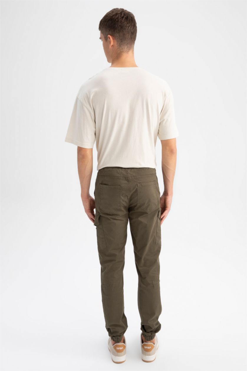 Мужчины Хаки Брюки джоггеры приталенного кроя для мужчин