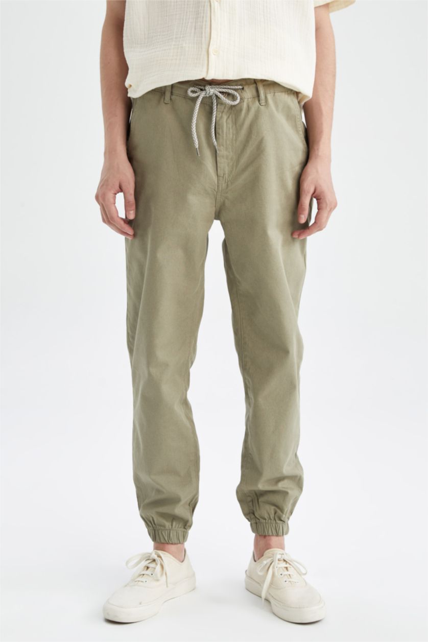 Мужчины Светлый хаки Брюки джоггеры