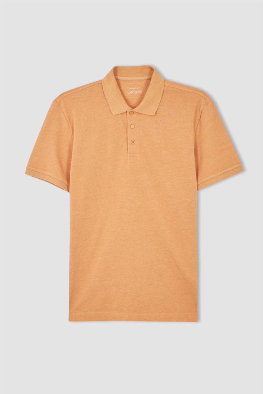 Мужчины Лососевый Футболка-поло стандартного кроя для мужчин