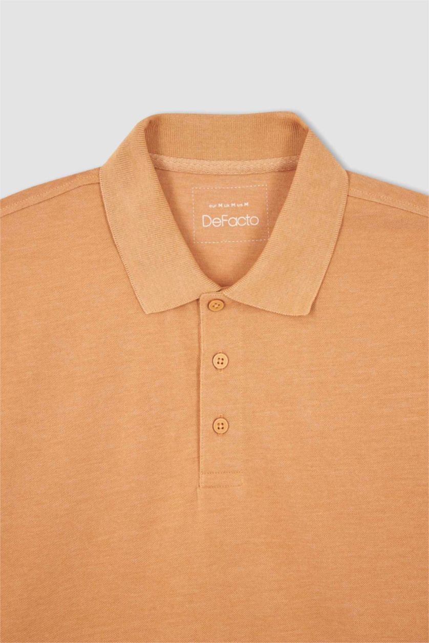 Мужчины Лососевый Футболка-поло стандартного кроя для мужчин