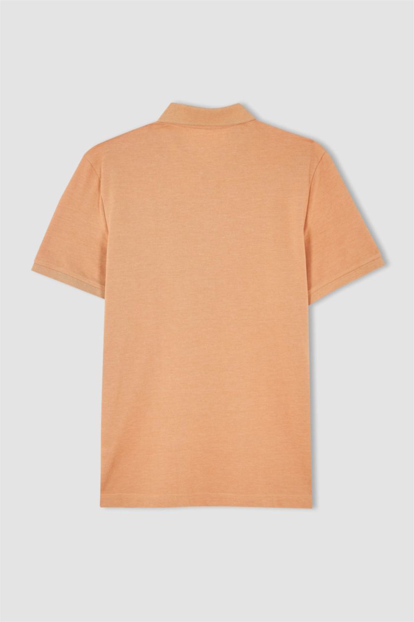 Мужчины Лососевый Футболка-поло стандартного кроя для мужчин