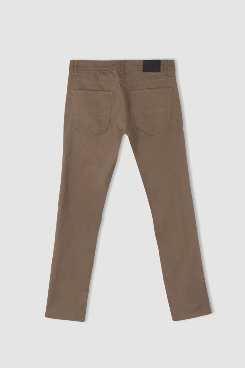 MAN Light Brown Slim Fit Chino Canvas Trousers