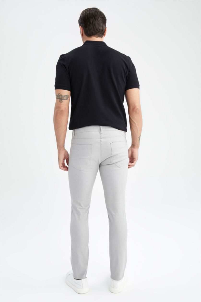 MAN Grey Slim Fit Chino Canvas Trousers