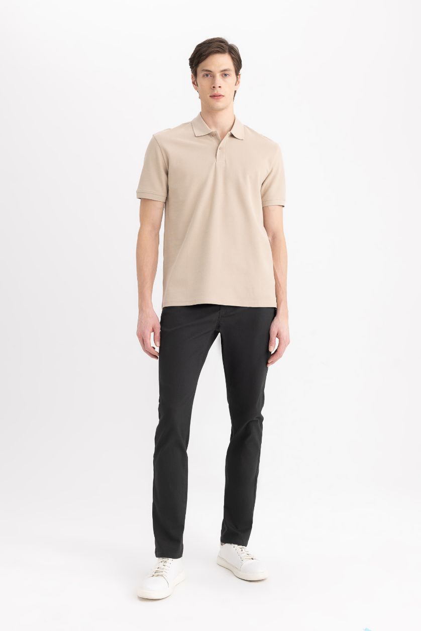 Man Dark Anthracite Slim Fit Super Skinny Hem Trousers