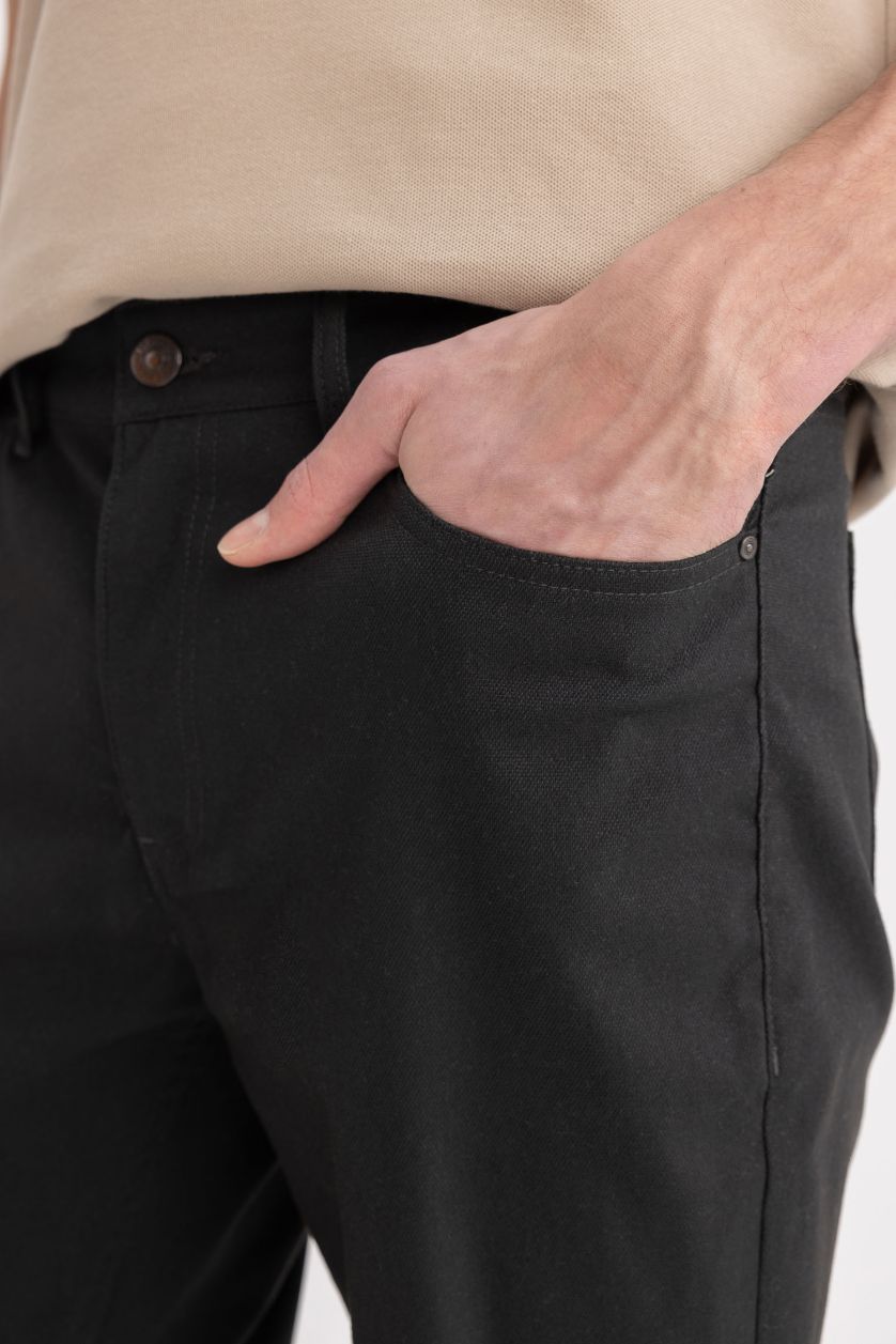 Man Dark Anthracite Slim Fit Super Skinny Hem Trousers