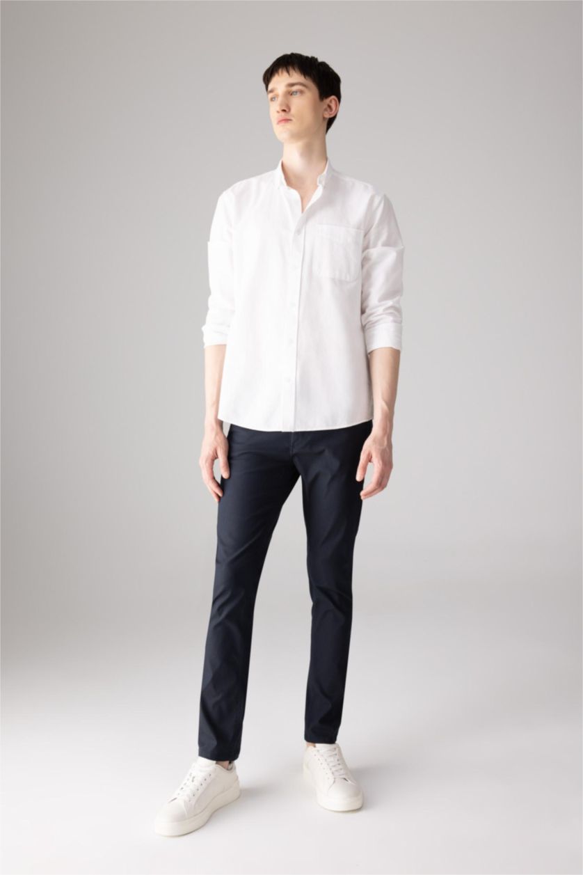 رجالي كحلي بنطلون تشينو سليم فيت برجل ضيقة