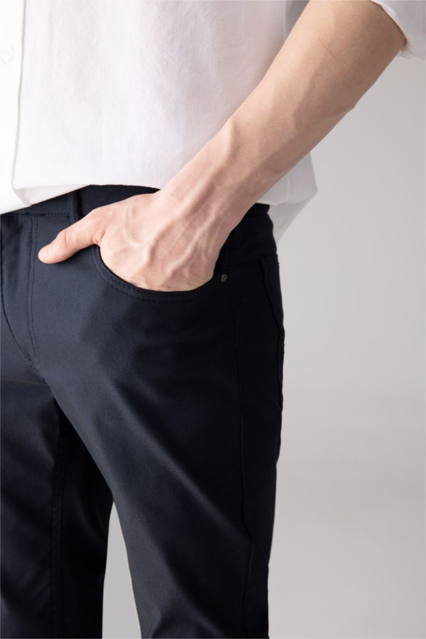رجالي كحلي بنطلون تشينو سليم فيت برجل ضيقة